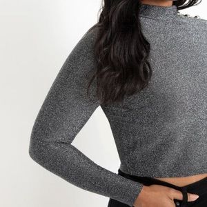 Eloquii size 18/20 silver sparkly crop top